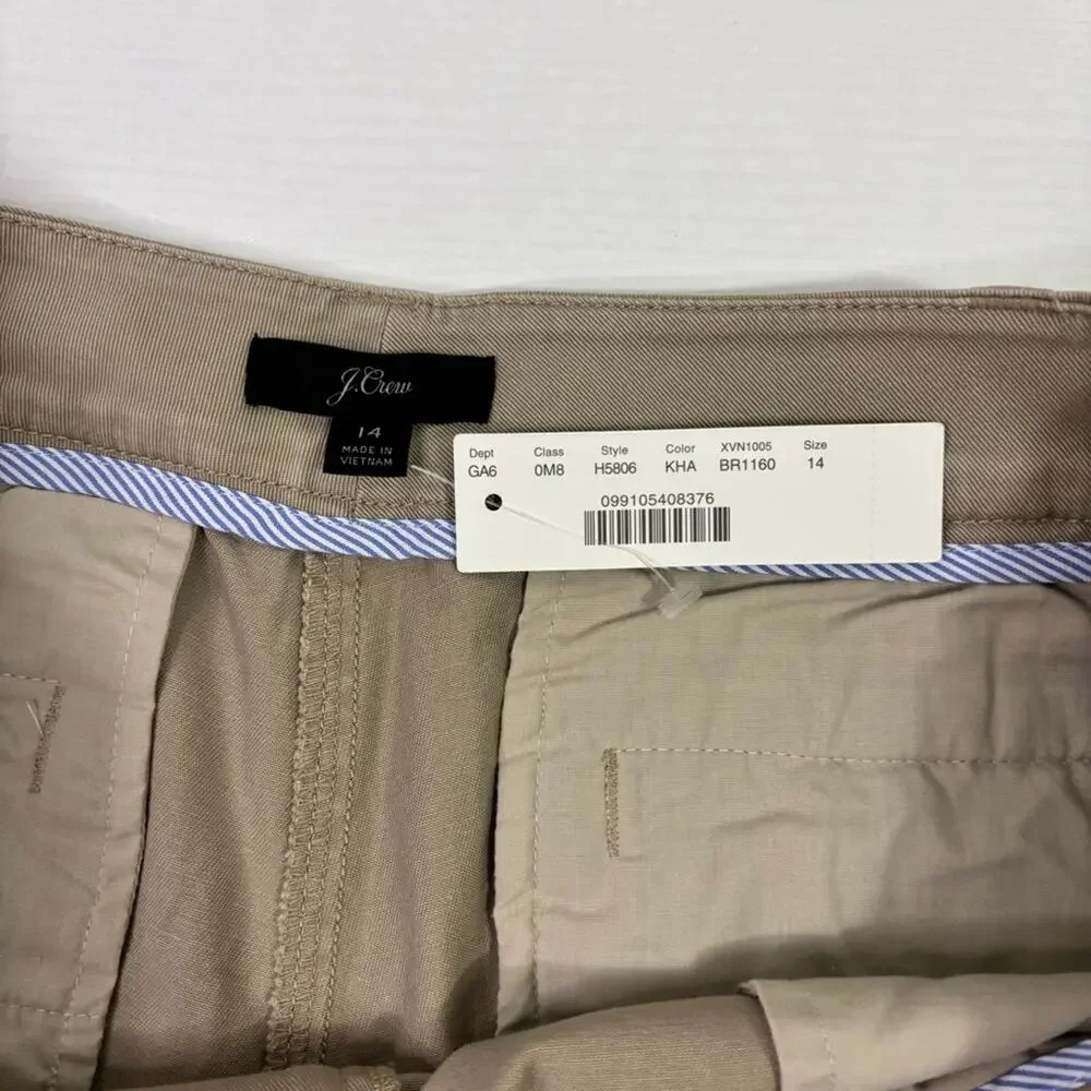 NWT J. Crew Women's Tan Bermuda Shorts Size 14 UU0907